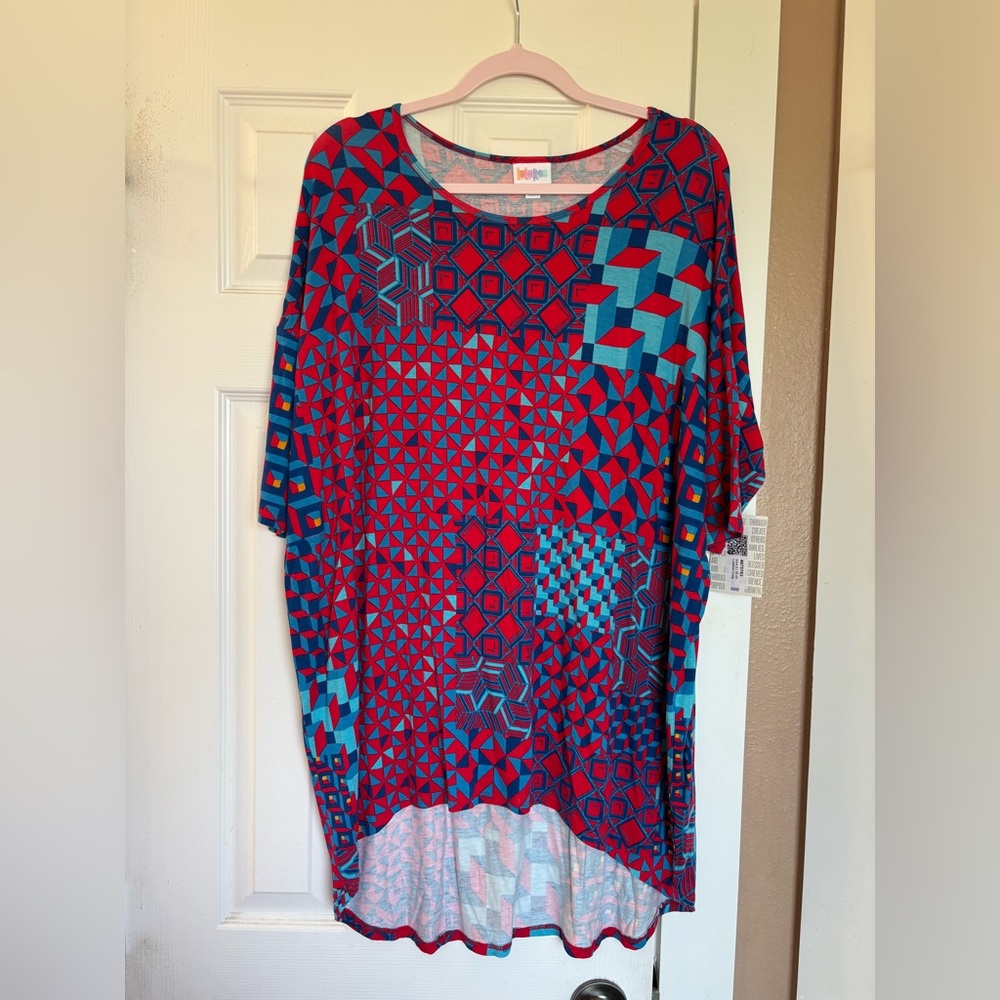 NWT Blue and Red Print Blouse